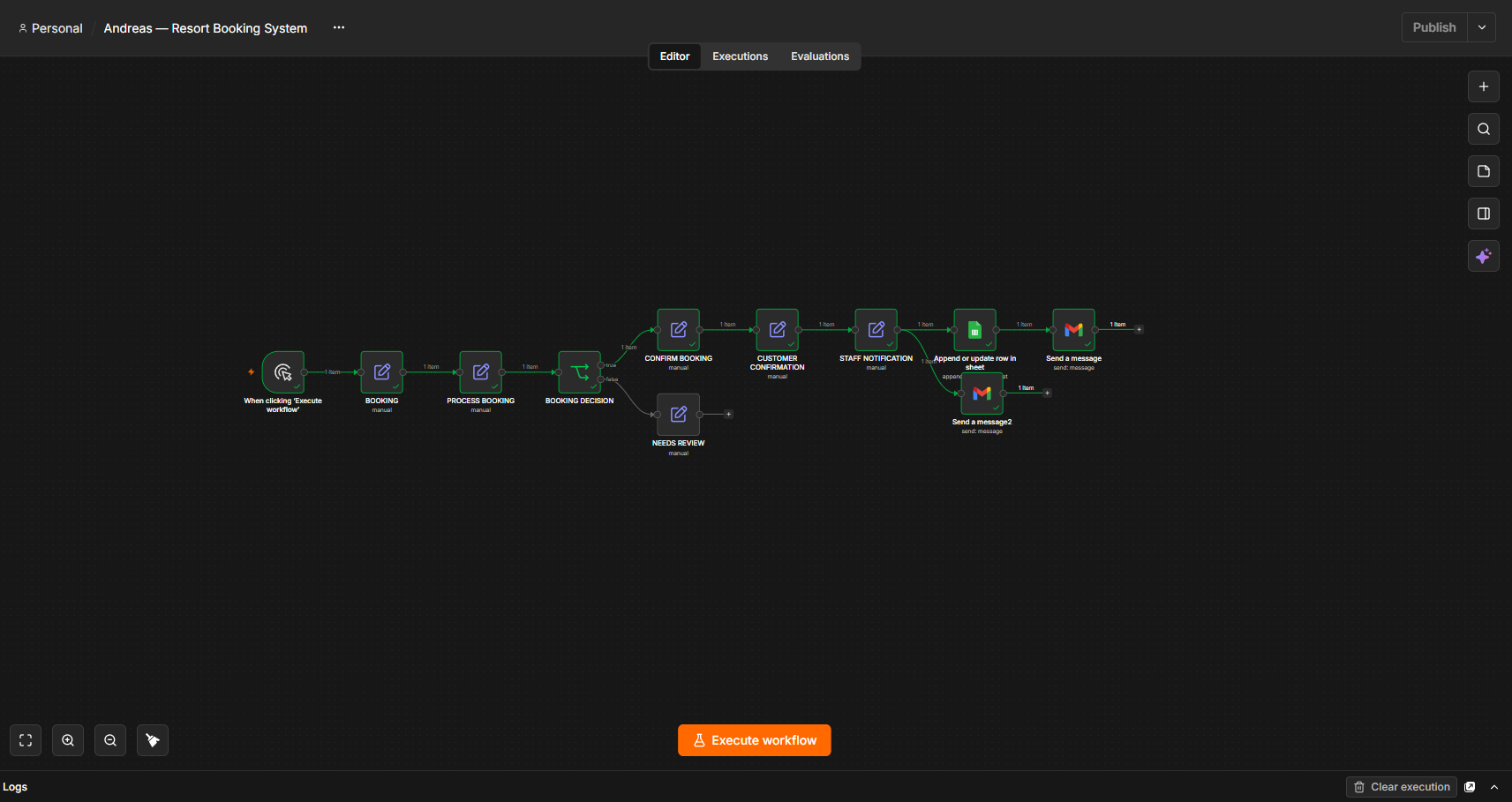 n8n workflow screenshot